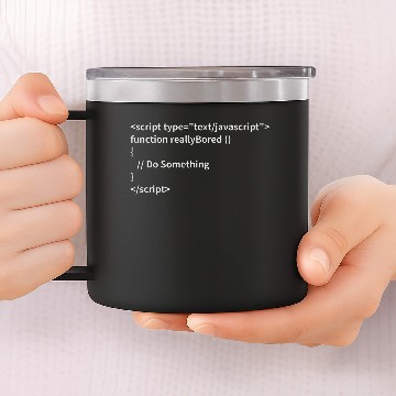 Discover Bored Javascript White Font 14oz Stainless Steel Tumblers