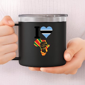 Discover Botswana Black Power 14oz Stainless Steel Tumblers