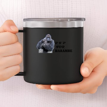 Discover HARAMBE RIP 14oz Stainless Steel Tumblers