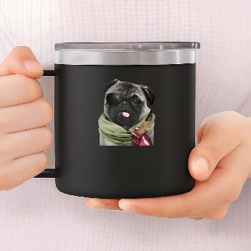 Discover The Phantom Pug 14oz Stainless Steel Tumblers