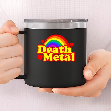 Discover FUNNY DEATH METAL RAINBOW 14oz Stainless Steel Tumblers
