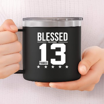 Discover Blessed Proverbs 3:13 Bible Verse Scripture 14oz Stainless Steel Tumblers