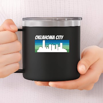 Discover Retro Oklahoma City Skyline 14oz Stainless Steel Tumblers