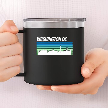 Discover Retro Washington DC Skyline 14oz Stainless Steel Tumblers