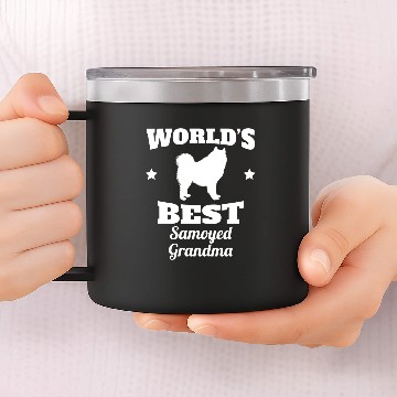 Discover Worlds Best Samoyed Grandma 14oz Stainless Steel Tumblers
