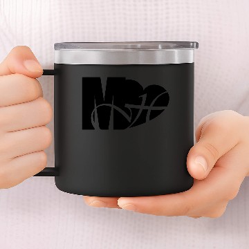 Discover Mo Heart Solid Black 14oz Stainless Steel Tumblers
