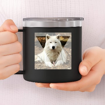 Discover Ivory wolf 14oz Stainless Steel Tumblers