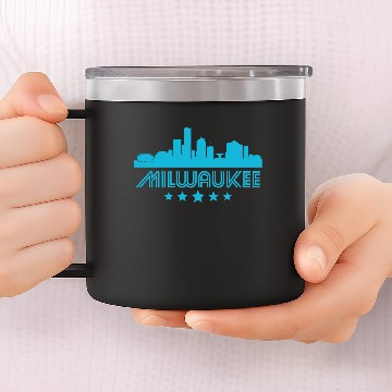 Discover Retro Milwaukee Skyline 14oz Stainless Steel Tumblers