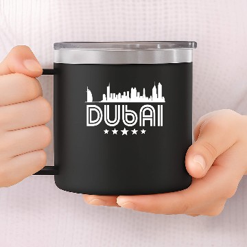 Discover Retro Dubai Skyline 14oz Stainless Steel Tumblers