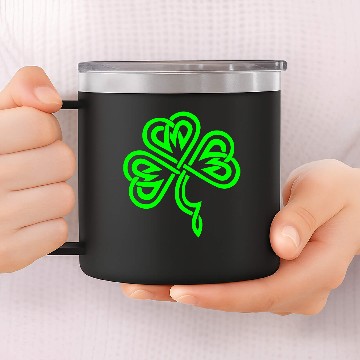Discover Celtic Shamrock Green 02 14oz Stainless Steel Tumblers