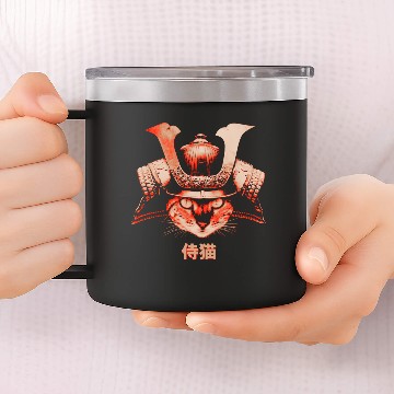 Discover Samurai Cat 14oz Stainless Steel Tumblers