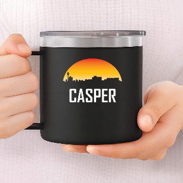 Discover Casper Wyoming Sunset Skyline 14oz Stainless Steel Tumblers