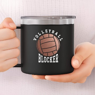 Discover Rose Gold Volleyball Blocker 14oz Stainless Steel Tumblers