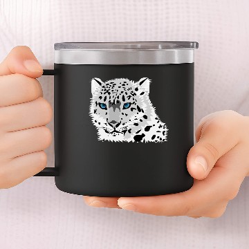 Discover animal snow leopard 14oz Stainless Steel Tumblers