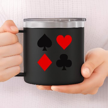 Discover Playing Card Suits 14oz Stainless Steel Tumblers