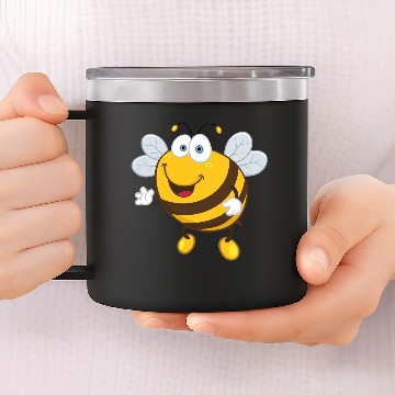 Discover Cool bee insect smiles wildlife 14oz Stainless Steel Tumblers