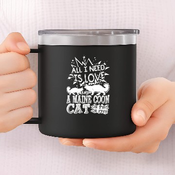 Discover Maine Coon Cat 14oz Stainless Steel Tumblers