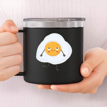 Discover Fried egg with face 14oz Stainless Steel Tumblers