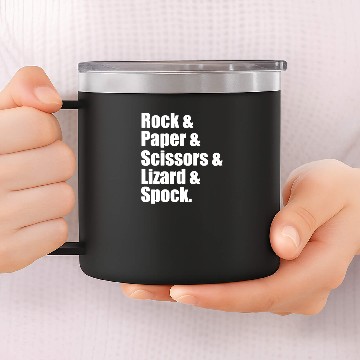 Discover Rock Paper Scissors Lizard Spock 14oz Stainless Steel Tumblers