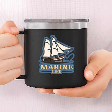 Discover marine life logo 14oz Stainless Steel Tumblers