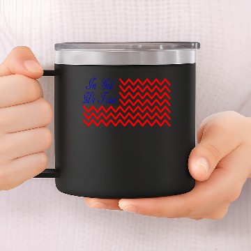 Discover In God We Trust Wave Flag 14oz Stainless Steel Tumblers