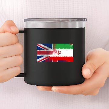 Discover British Iranian Half Iran Half UK Flag 14oz Stainless Steel Tumblers
