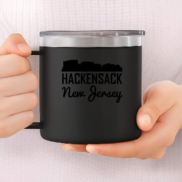 Discover Hackensack New Jersey Skyline 14oz Stainless Steel Tumblers