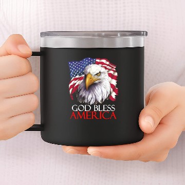 Discover God bless America 14oz Stainless Steel Tumblers