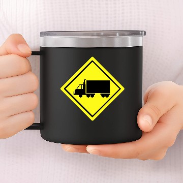 Discover Traffic Sign Truck lane 14oz Stainless Steel Tumblers