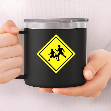 Discover Traffic Sign Caution School 14oz Stainless Steel Tumblers