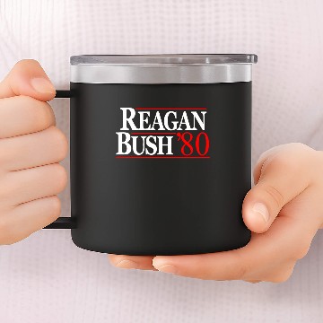 Discover Reagan Bush 14oz Stainless Steel Tumblers, 1980 Election.