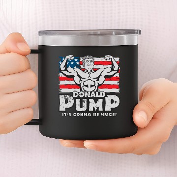 Discover Donald Pump - American Flag 14oz Stainless Steel Tumblers