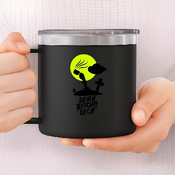 Discover Death Before Decaf 14oz Stainless Steel Tumblers