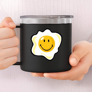 Discover SmileyWorld Smiling Fried Egg 14oz Stainless Steel Tumblers