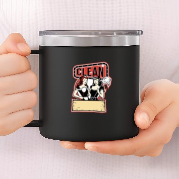Discover Twin Cleaner Maid Retro 14oz Stainless Steel Tumblers