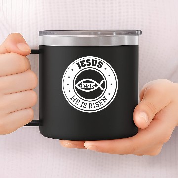 Discover JESUS HE IS RISEN 14oz Stainless Steel Tumblers