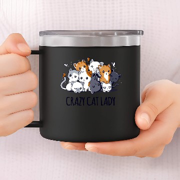 Discover Crazy Cat Lady 14oz Stainless Steel Tumblers