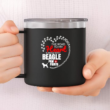 Discover Beagle Paw Prints Dog 14oz Stainless Steel Tumblers