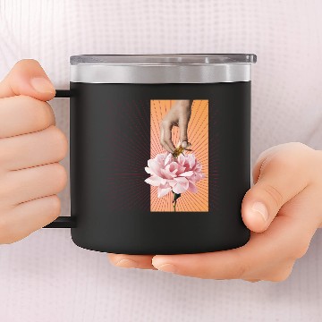 Discover Beeing Peony 14oz Stainless Steel Tumblers