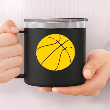 Discover Yellow Basketball 14oz Stainless Steel Tumblers