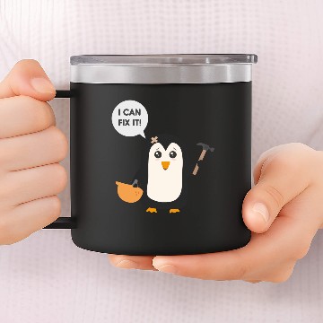 Discover Construction worker Penguin 14oz Stainless Steel Tumblers