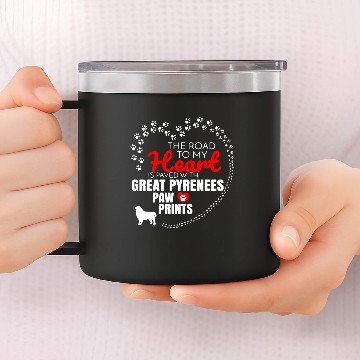 Discover Great Pyrenees Paw Prints 14oz Stainless Steel Tumblers