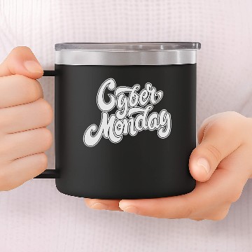 Discover Cyber Monday Hand Drawn 14oz Stainless Steel Tumblers
