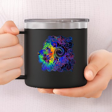 Discover PSYCHEDELIC LION 14oz Stainless Steel Tumblers