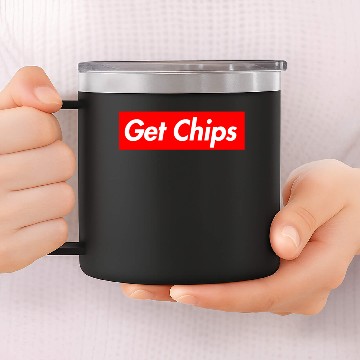Discover Get Chips Grey 14oz Stainless Steel Tumblers