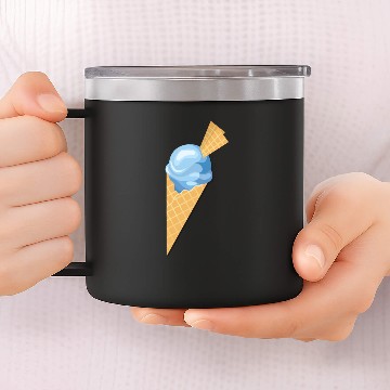 Discover Ice Cream Blue 14oz Stainless Steel Tumblers
