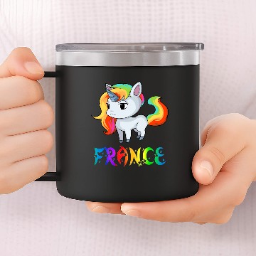 Discover France Unicorn 14oz Stainless Steel Tumblers