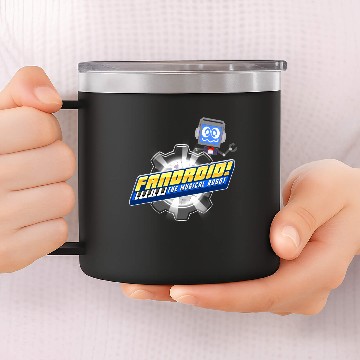 Discover Fandroid Logo with Waving Fandroid 14oz Stainless Steel Tumblers