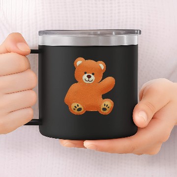 Discover Felt Teddy Bear 14oz Stainless Steel Tumblers
