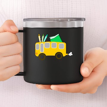 Discover school bus coach omnibus schulbus verkehr34 14oz Stainless Steel Tumblers
